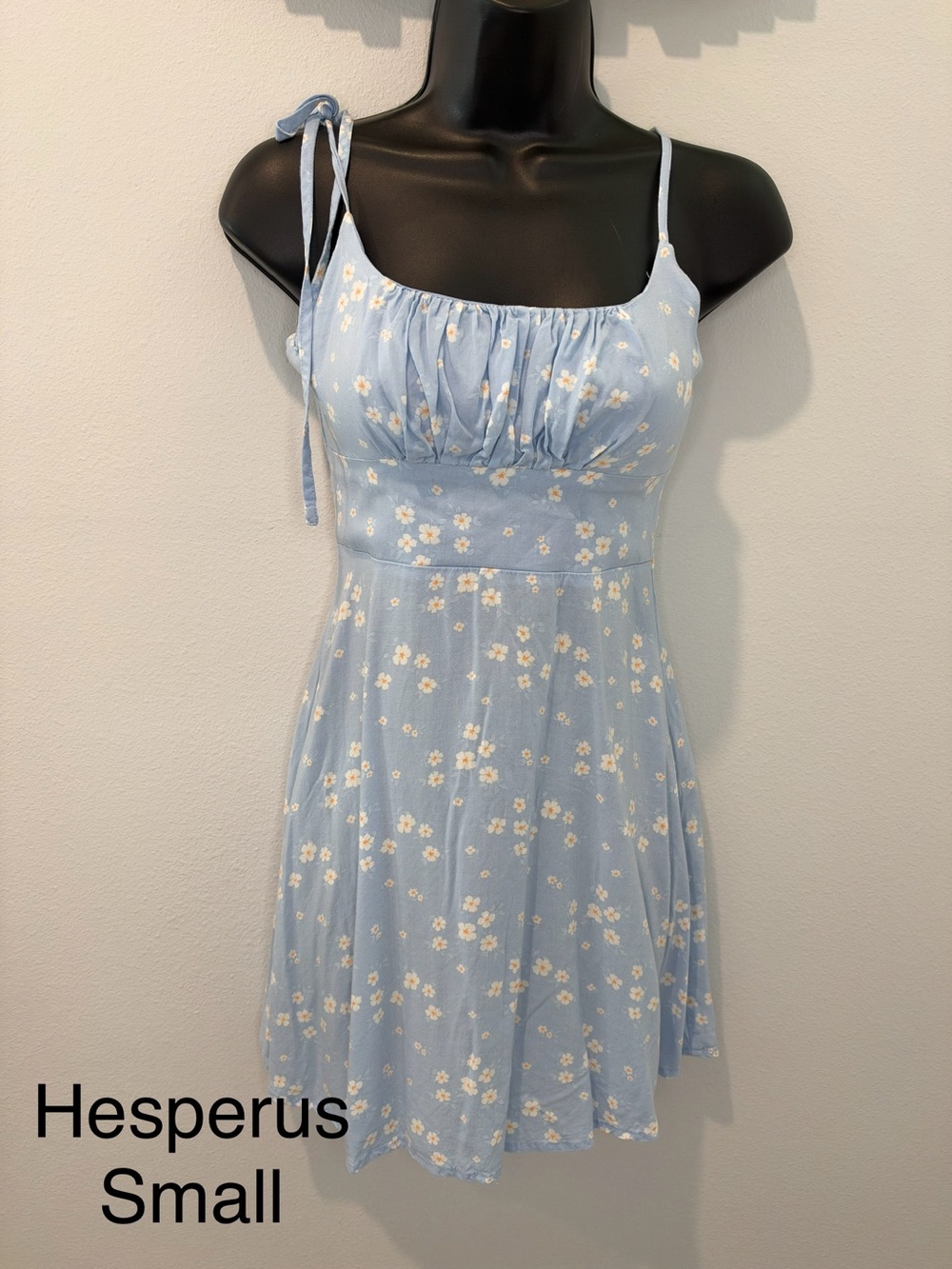 Hesperus Light Blue Floral Tie-Shoulder Slip Dress